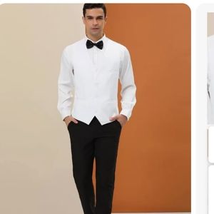 Men's Lars Amadeus Suit Vest Slim Fit Sleeveless Solid Business Formal Dress L